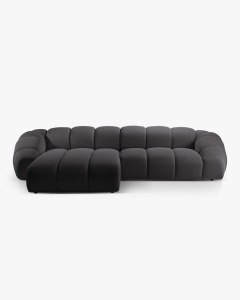 COLTAR PE STANGA DIANA, ESPRESSO, 334X182 CM, TAPITAT CU TAPITERIE DIN TEXTIL 3D SONIC, MICADONI