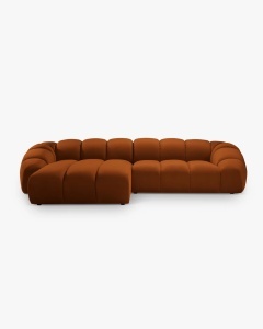 COLTAR PE STANGA DIANA, SCORTISOARA, 334X182 CM, TAPITAT CU TAPITERIE DIN TEXTIL CATIFEA SALVADORE, MICADONI