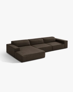 COLTAR PE STANGA JODIE, CU 4 LOCURI, 284X162 CM, ADANCIME SCAUN 62 CM, MARO, TAPITAT CU TAPITERIE DIN TEXTIL BOUCLE BALOO, MICADONI - Img 2