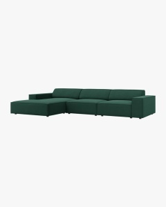 COLTAR PE STANGA JODIE, CU 4 LOCURI, 284X162 CM, ADANCIME SCAUN 62 CM, VERDE, TAPITAT CU TAPITERIE DIN TEXTIL STRUCTURAT MEGAN, MICADONI - Img 2