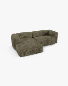 COLTAR PE STANGA MARTINA, 180X176 CM, ADANCIME SCAUN 90 CM, VERDE MUSCHI, TAPITAT CU TAPITERIE DIN TEXTIL CORDOI TILIA, MICADONI - Img 3
