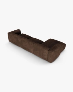 COLTAR PE STANGA MARTINA, 330X176 CM, ADANCIME SCAUN 90 CM, CIOCOLATIU, TAPITAT CU TAPITERIE DIN TEXTIL CATIFEA VOGUE, MICADONI - Img 4