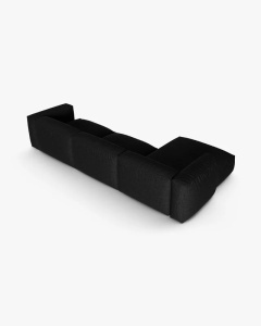COLTAR PE STANGA MARTINA, 330X176 CM, ADANCIME SCAUN 90 CM, NEGRU, TAPITAT CU TAPITERIE DIN TEXTIL STRUCTURAT BOSTON, MICADONI - Img 4