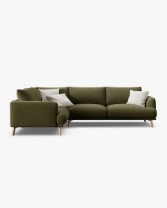 COLTAR PE STANGA, NAOMI, VERDE, 280X195 CM, TAPITAT CU TAPITERIE DIN TEXTIL CATIFEA SALVADOR, MICADONI