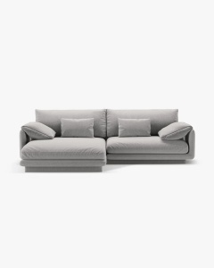 COLTAR PE STANGA TORINO, 250X170, GRI DESCHIS, CU TAPITERIE DIN TEXTIL STRUCTURAT WIND, MICADONI