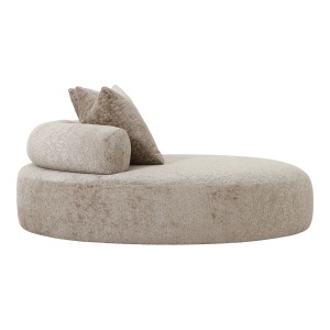 COLTAR ROTUND DAYBED CU 2 PERINI, DIN LEMN SI TEXTIL, CULOARE BEJ, HOUSE NORDIC - Img 4