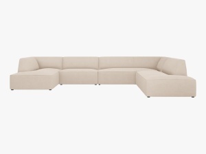 COLTAR RUBY, CU 7 LOCURI, PE DREAPTA, BEJ, CU TAPITERIE DIN TEXTIL STRUCTURAT OTTAWA, MICADONI