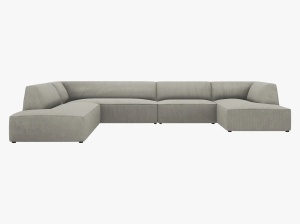 COLTAR RUBY, CU 7 LOCURI, PE STANGA, GRI DESCHIS, CU TAPITERIE DIN CATIFEA REIATA MATA, MICADONI - Img 2