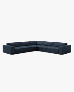 COLTAR SIMETRIC JODIE, 283X283 CM, ALBASTRU INCHIS, TAPITAT CU TAPITERIE DIN TEXTIL BOUCLE BALOO, MICADONI