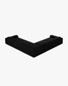 COLTAR SIMETRIC JODIE, 283X283 CM, NEGRU, TAPITAT CU TAPITERIE DIN TEXTIL CATIFEA BLUVEL, MICADONI - Img 2