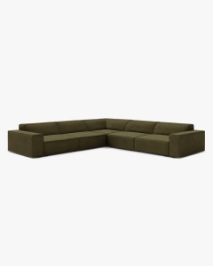 COLTAR SIMETRIC JODIE, 283X283 CM, VERDE, TAPITAT CU TAPITERIE DIN TEXTIL CATIFEA BLUVEL, MICADONI