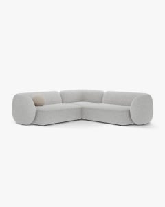 COLTAR SIMETRIC KATE, MELANJ GRI DESCHIS, 252X252 CM, TAPITAT CU TAPITERIE DIN TEXTIL STRUCTURAT PUENTE, MICADONI