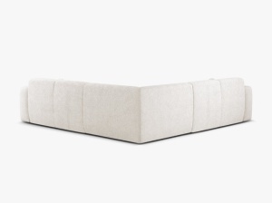 COLTAR SIMETRIC MOLINO, 252 CM, ALB, CU TAPITERIE DIN TEXTIL BOUCLE BALOO, MICADONI - Img 3