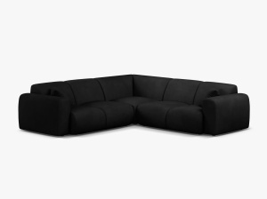 COLTAR SIMETRIC MOLINO, 252 CM, NEGRU, CU TAPITERIE DIN TEXTIL CHENILLE REBEL, MICADONI