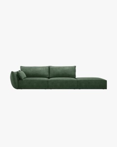 COLTAR SPATIOS SI CONFORTABIL KAELLE, 264 CM, PE DREAPTA, VERDE SMARALD, CU TAPITERIE DIN TEXTIL CHENILLE OVER THE HORIZON, MICADONI - Img 1