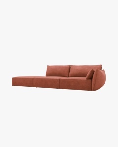COLTAR SPATIOS SI CONFORTABIL KAELLE, 264 CM, PE STANGA, CARAMIZIU, CU TAPITERIE DIN TEXTIL CHENILLE OVER THE HORIZON, MICADONI - Img 2