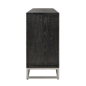 COMODA BLACKBONE CU 4 USI, NEGRU RUSTIC, 7416, CONFECTIONATA DIN FURNIR DE STEJAR SI METAL, RICHMOND INTERIORS - Img 3