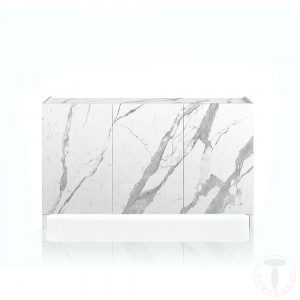 COMODA/BUFET 130CM, EDDY MARMURA, COD 4682, STIL MODERN, REALIZATA PANOURI LAMINATE, EFECT MARMURA - Img 2