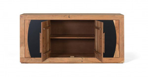 COMODA/BUFET 160CM, NATURAL/NEGRU, DIN LEMN DE MANGO, DESIGN EXTRAVAGANT - Img 5