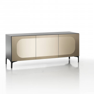 COMODA/BUFET 165CM, KIM BRONZE, COD 4968, STIL MODERN, REALIZATA DIN METAL SI PANOURI ECO - Img 1