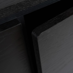COMODA LIVING 160CM, ARTIM MEBLE, CU 3 USI, REALIZATA DIN MDF, CULOARE NEAGRA, STIL MODERN - Img 7