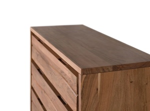 COMODA LIVING CONTEMPORARY CU SERTARE 90CM, REALIZATA DIN LEMN MASIV DE SALCAM SI METAL, CULOARE NATUR, GINER Y COLOMER - Img 9