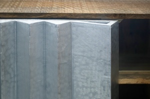 COMODA LIVING DEOSEBITA, ZALVERO 155CM, REALIZATA DIN LEMN DE MANGO SI METAL, ALUMINIU, CULOARE NATUR/ALUMINIU, INVICTA INTERIOR - Img 5