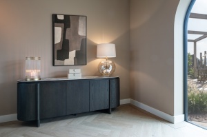 COMODA LIVING LANGFORD 200CM, REALIZAT DIN LEMN DE STEJAR, MDF SI CERAMICA, CULOARE MARO, DESIGN DEOSEBIT, RICHMOND INTERIORS - Img 9