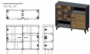 COMODA LIVING SOUL SD, ANTRACIT, DESIGN MODERN CM - Img 3
