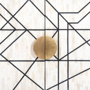 COMODA NOVAS, 150 CM, 7850, CREM/NEGRU/AURIU, DIN LEMN DE MANGO, MDF SI METAL, RICHMOND INTERIORS - Img 5