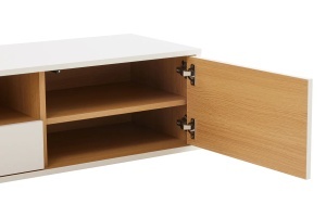 COMODA SUSPENDATA LOFT 200CM, REALIZATA DIN MDF SI FURNIR STEJAR, CULOARE ALBA, ARTIM GROUP SELECTION - Img 5