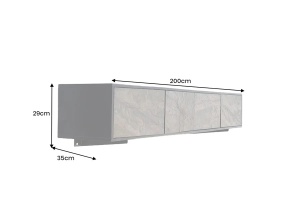 COMODA SUSPENDATA TV 200CM, MOUNTAIN SOUL, ASPECT PIATRA/NEGRU, DIN LEMN MASIV, ARTIM GROUP SELECTION - Img 3