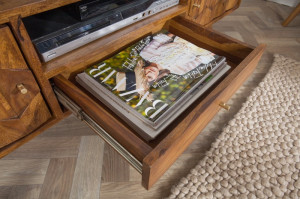 COMODA TV 140CM, MYSTIC LIVING, DIN LEMN MASIV DE TRANDFIR, STIL VINTAGE, ARTIM GROUP SELECTION - Img 4