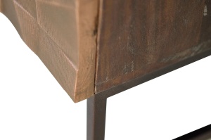 COMODA TV 140CM, REALIZATA DIN LEMN DE MANGO SI METAL, CULOARE MARO INCHIS, GINER Y COLOMER - Img 4