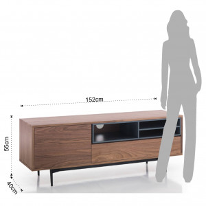 COMODA TV 152CM, PIET, COD 3641, STIL MODERN, REALIZATA DIN MDF SI SUPORT DE METAL - Img 5