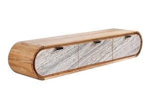 COMODA TV 160CM, ORGANIC, MONTAJ PERETE, LEMN DE SALCAM SI ASPECT DE PIATRA, ARTIM GROUP SELECTION - Img 7