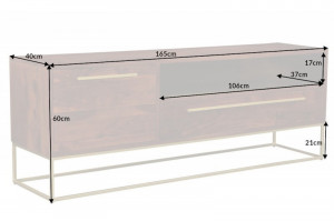 COMODA TV 165CM, STRAIGHT, COD 40292, DIN LEMN MASIV DE SALCAM STIL VINTAGE - Img 2