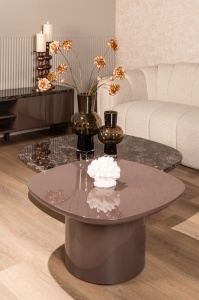 COMODA TV ALMUNDI 200CM, REALIZATA DIN MDF SI CERAMICA, ASPECT MARMURA( INFOLIAT)/MARO, STIL MODERN - Img 5