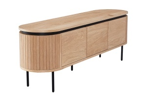 COMODA TV, ATELIER 160CM, FURNIR DE STEJAR SI PICIOARE DIN METAL, CULOARE NATUR, ARTIM GROUP SELECTION - Img 6