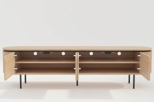 COMODA TV, ATELIER 200CM, FURNIR DE STEJAR SI PICIOARE DIN METAL, CULOARE NATUR, ARTIM GROUP SELECTION - Img 4