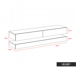 COMODA TV AVIATOR DE CULOARE ALBA 140CM DESIGN MODERN - Img 3