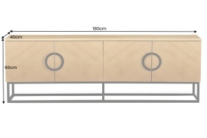 COMODA TV, GRANDEZZA 180CM, PRODUS DIN FURNIR LEMN SI METAL, ASPECT STEJAR, ARTIM GROUP SELECTION - Img 7