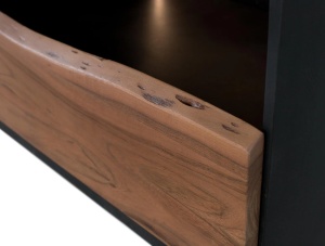 COMODA TV IMPHAL 180CM, REALIZATA DIN LEMN DE SALCAM, CULOARE NATUR/NEGRU, GINER Y COLOMER - Img 3