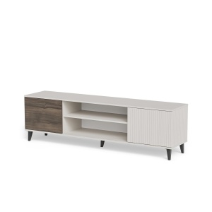 COMODA TV RANDOM 2 RTV-K+SEMINEU, 180X52 CM, CASMIR/NUC/NEGRU, DIN MDF FURNIRUIT, POLIPROPILENA SI METAL, STIL MODERN - Img 7
