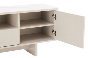 COMODA TV SAVOY 150CM, 3D, REALIZAT DIN MDF SI PLACA CERAMICA, CULOARE ALBA, ARTIM GROUP SELECTION - Img 4