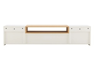 COMODA TV SUSPENDATA LOFT 160CM, REALIZATA DIN MDF SI FURNIR STEJAR, CULOARE ALB/NATUR, ARTIM GROUP SELECTION - Img 6