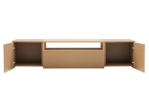: COMODA TV SUSPENDATA LOFT 160CM, REALIZATA DIN MDF SI FURNIR STEJAR, CULOARE GRI/BEJ, ARTIM GROUP SELECTION - Img 6