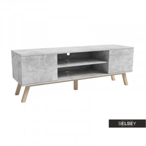 COMODA TV VERO DE CULOARE CONCRETE 150CM DESIGN SCANDINAV - Img 1
