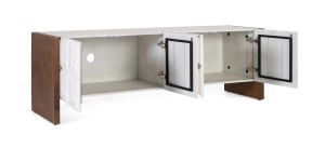 COMODA TV VIREN 170CM, REALIZATA DIN LEMN DE MANGO SI METAL, CULOARE ALB/NUC, GINER Y COLOMER - Img 3