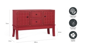CONSOLA AKAI 108CM, REALIZATA DIN LEMN DE MANGO, CULOARE BORDO MAT, GINER Y COLOMER